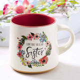 Mug Stoneware Pink/White Floral Sisters Eccl. 4:9