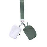 ,,,.0810 Dual Pouch Wristlet Keychain Wallet SI-26443: WHITE/MINT-169228 / OS