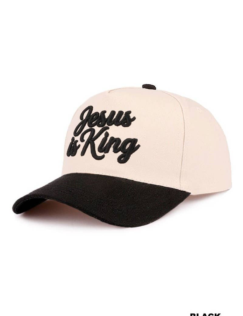 ,,, 1208 Jesus Is King Two Tone Cotton Hat SI-29165: COUGAR-192518 / OS