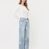 SUPER HIGH RISE FLORAL EXTREME VINTAGE FLARE JEANS T7443FRL: FLORAL PRINT / 26