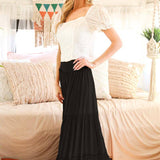 Maxi Tiered  Wide Leg Beach Palazzo Pants VP73052: Mocha / S