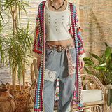Long Sleeve Crochet Various Colors Cardigan: MULTI / Os
