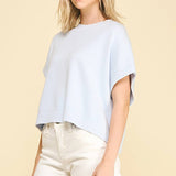 DROPPED SHOULDER SWEATER TOP Black / L