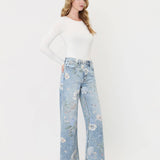 SUPER HIGH RISE FLORAL EXTREME VINTAGE FLARE JEANS T7443FRL: FLORAL PRINT / 25