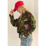 Camo Sequins Contrast Jacket: Camo Floral / L