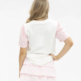 Pearl "He is Risen" on White Princess Top: White / L