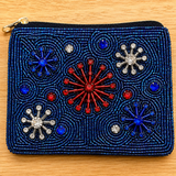 4th of July beaded wallet