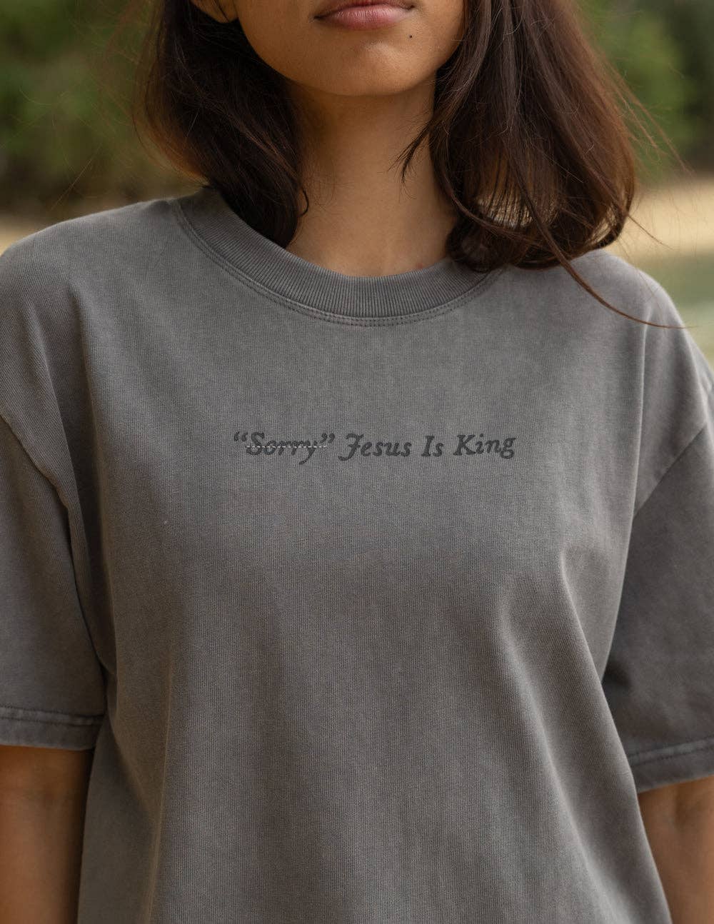 Not Sorry Jesus Is King Heavyweight Tee: XS