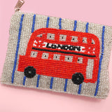 LONDON BUS FLOWER PARIS SEED BEAD COIN POUCH | 91CP1070: PARIS 1073