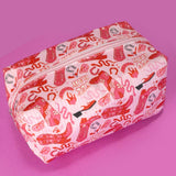 STRAWBERRY WESTERN BOW MAKEUP COSMETIC POUCH BAG | 40P544: CHERRY