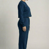 Essential Cropped Top and Seam Detail Patch Pocket Pants Set