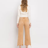 90'S VINTAGE SUPER HIGH RISE CROP FLARE JEANS V2736: KISS OF CALIFORNIA / 31