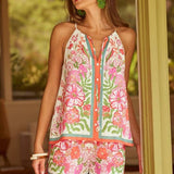 Border Print Shorts : Sweet Pea / S