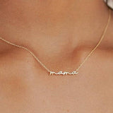 18K STAINLESS STEEL TARNISH FREE MAMA NECKLACE | 40NK9479: GOLD