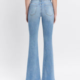 HIGH RISE LONG FLARE JEANS V2812: JUST FINE / 26