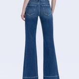 HIGH RISE SEAMLESS WB TROUSER HEM EASY FLARE JEANS T6882: TRANSPARENT / 29