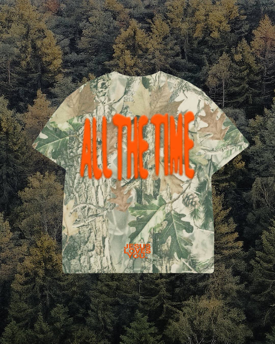 LMTD || Heavyweight "God Is Good" Puff Print Camo Tee || Oversized: M