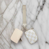 ,,,.0810 Dual Pouch Wristlet Keychain Wallet SI-26443: BLACK/GREY-169223 / OS