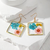Vintage Dried Flower Earrings | 40E384: OVAL