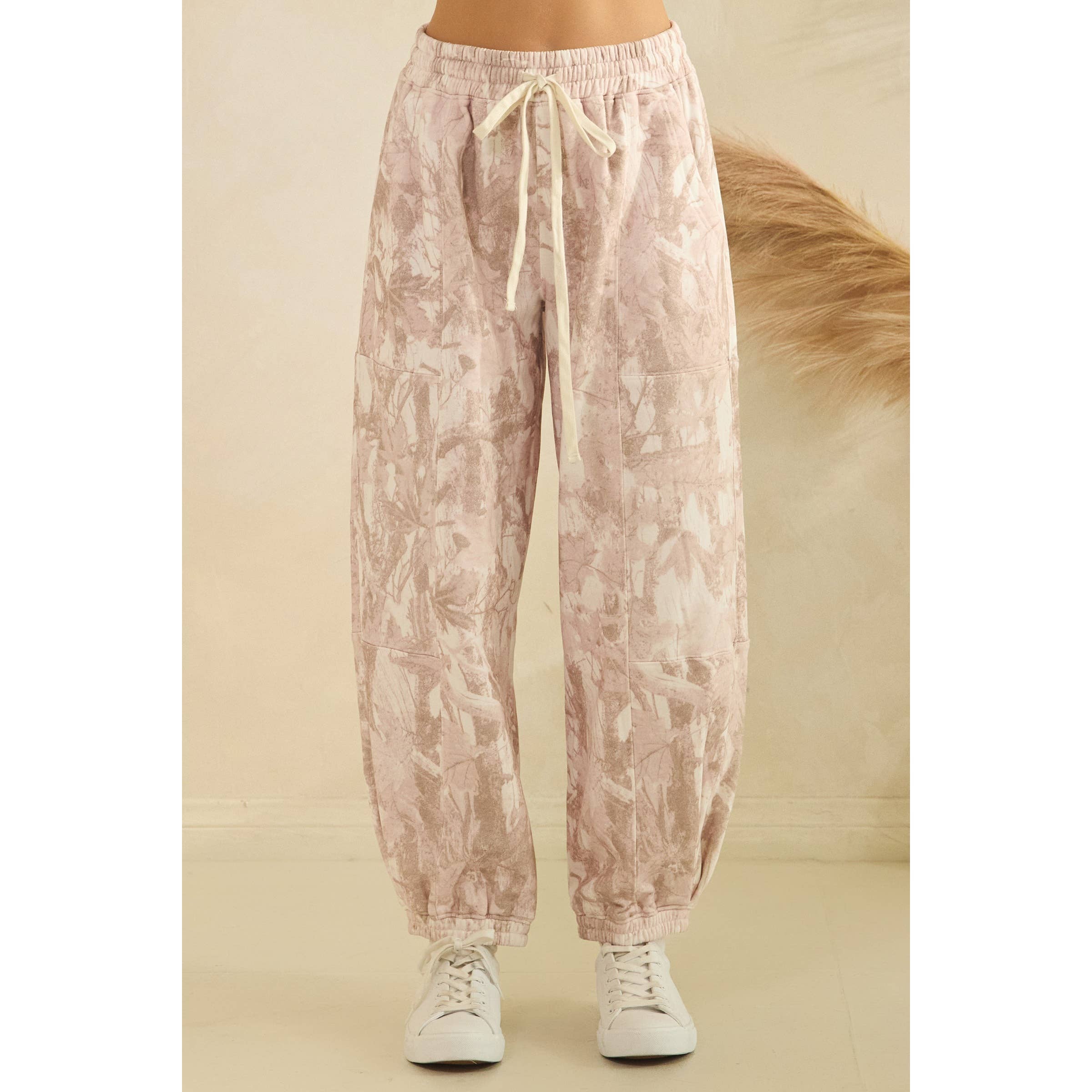 Printed French Terry Pants: Camo B / L