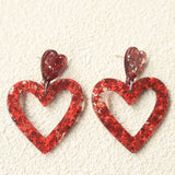 Valentine's Day Heart Shape Earrings ZK662: Multi / One Size