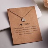 I Love You Gold Necklace on Card