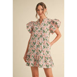 Floral print dress: YELLOW / L