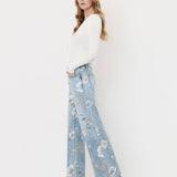SUPER HIGH RISE FLORAL EXTREME VINTAGE FLARE JEANS T7443FRL: FLORAL PRINT / 27