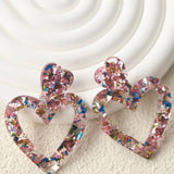 Valentine's Day Heart Shape Earrings ZK662: Red / One Size
