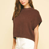 DROPPED SHOULDER SWEATER TOP Black / M
