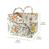 Botanical Floral Quilted Storage Caddy with Pockets