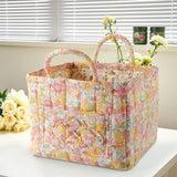 Botanical Floral Quilted Storage Caddy with Pockets