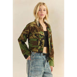 Camo Sequins Contrast Jacket: Camo Sequin / L