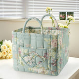 Botanical Floral Quilted Storage Caddy with Pockets