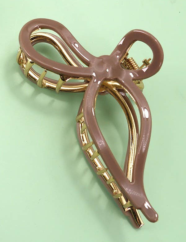 JUMBO CELLULOSE CASTING BOW HAIR CLAW CLIPS | 40H759