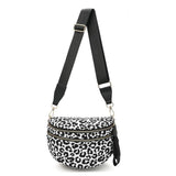 CROSSBODY ZIPPER REMOVAL STRAP SLING BUM BAG | 40P593: Black
