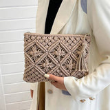 ',,,, SI-26259 Woven Bohemian Tassel Crochet Shoulder Bag: BLACK-167825 / OS