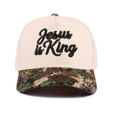 ,,, 1208 Jesus Is King Two Tone Cotton Hat SI-29165: LEOPARD-192519 / OS