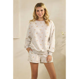All Over Dog Crew Neck Sweatshirt: Heather Grey / S