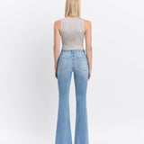 HIGH RISE LONG FLARE JEANS V2812: JUST FINE / 24