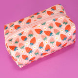 STRAWBERRY WESTERN BOW MAKEUP COSMETIC POUCH BAG | 40P544: RED STRAWBERRY