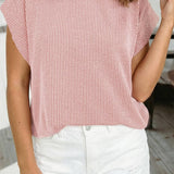 Spring 2026Twisted Rib Wide Sleeve Crew Neck T Shirt (S-2XL): Dark Khaki / M