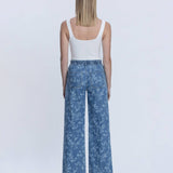 HIGH RISE FLORAL PRINT BAGGY WIDE LEG JEANS T7328VFR: VINTAGE FLORAL / 28