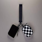 ,,,.0810 Dual Pouch Wristlet Keychain Wallet SI-26443: WHITE/MINT-169228 / OS