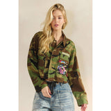Camo Sequins Contrast Jacket: Camo Sequin / S