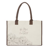Tote Canvas Cream Strong & Courageous Josh. 1:9