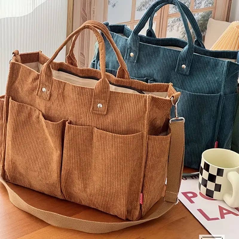 Fall Corduroy Tote Bags: Ginger Yellow