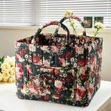 Botanical Floral Quilted Storage Caddy with Pockets