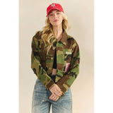 Camo Sequins Contrast Jacket: Camo Floral / L