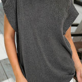 Spring 2026Twisted Rib Wide Sleeve Crew Neck T Shirt (S-2XL): Sepia Rose / XL